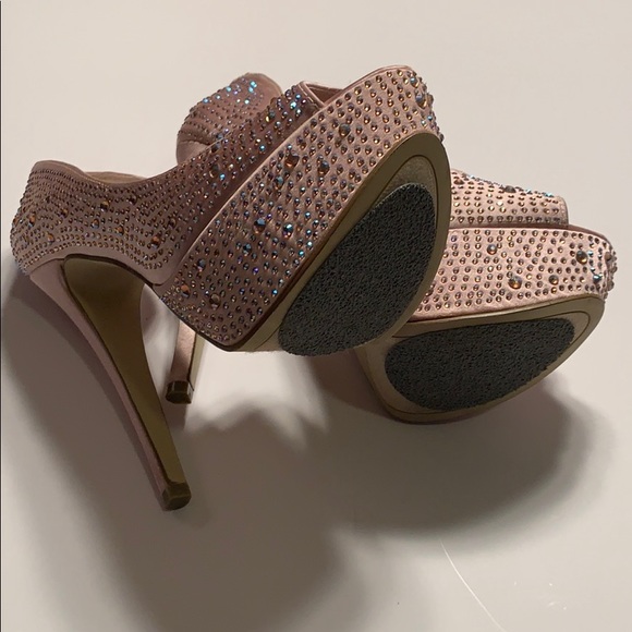 Bakers Sexy Showstoppr Satin Rhinestone Platforms - Picture 12 of 15